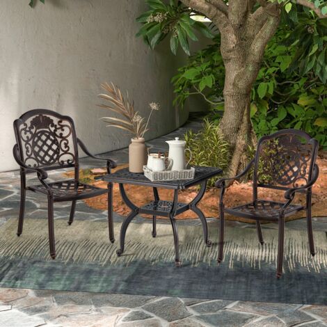 Table D'appoint Extérieur Christopher Knight - Fonte Aluminium Bronze, 50 Cm