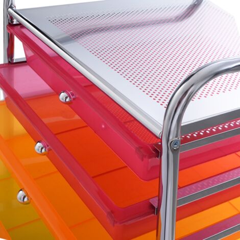 Chariot de Rangement Roulant 10 Tiroirs Amovibles Desserte pour Bureau Classeur à Roulettes, 32,5x37x86cm colore CW5268 DESIGN IN (1/3)