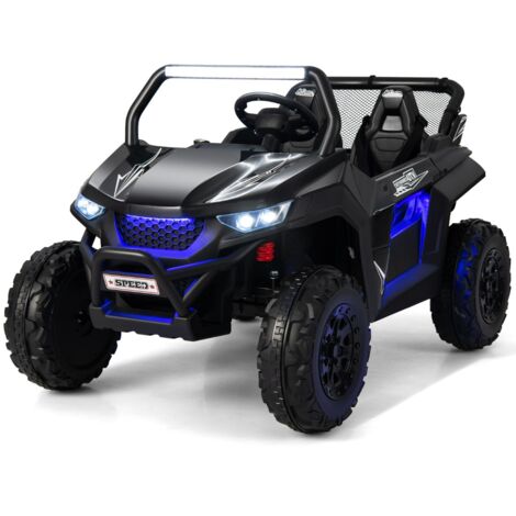 Voiture électrique Enfant 12 V Télécommande pour 3-8 Ans 2 Vitesses Ressort de Suspension Charge 59KG 118x74x71CM Noir CW6217 Maison Chic (1/3)