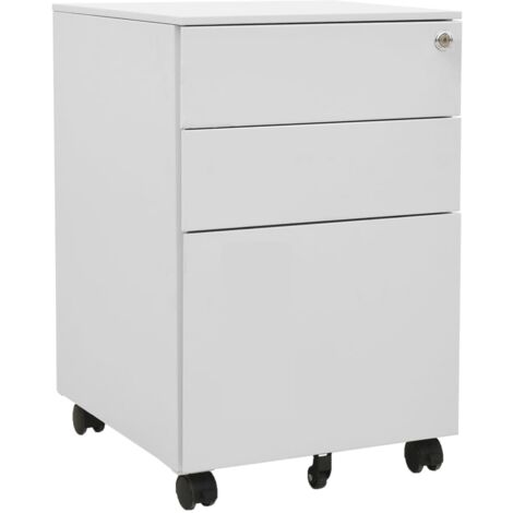Classeur mobile Armoire de rangement Caisson de rangement Gris clair 39x45x60 cm Acier 47179 (1/5)