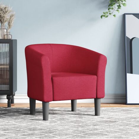 Chaise cabriolet, Chaise salon confortable, Fauteuil de Relaxation rouge bordeaux tissu WRG377095 DESIGN IN