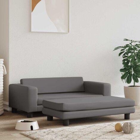 Canapé pour chien, Lit pour chien, Matelas pour chiens avec extension gris 100x50x30 cm similicuir RG3Q87463 DESIGN IN