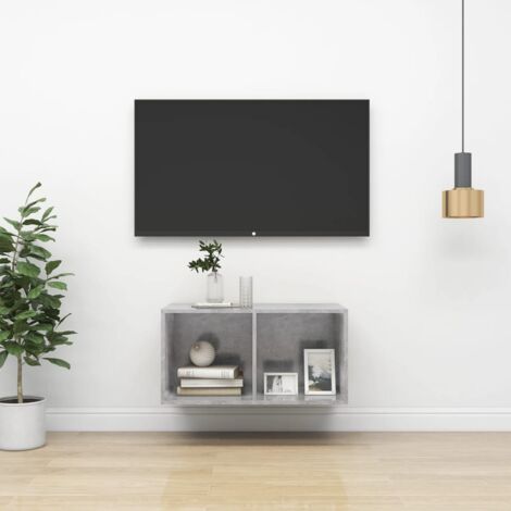 Meuble TV, Banc TV, Armoire de rangement mural Gris béton 37x37x72 cm Bois d’ingénierie FR450090 DESIGN IN (1/5)