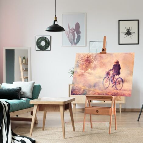 Chevalet de Studio sur Pied avec Tiroir Fait en Hêtre Porte-Toile Réglable Supporte une toile jusqu'à 92 CM 43x44x151-194,5 CM CW3565 Maison Chic (1/5)