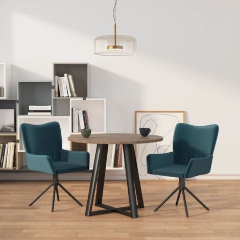 Lot de 2 Chaises pivotantes à manger,Chaise de salle à manger Bleu Velours CFW23491 (1/5)