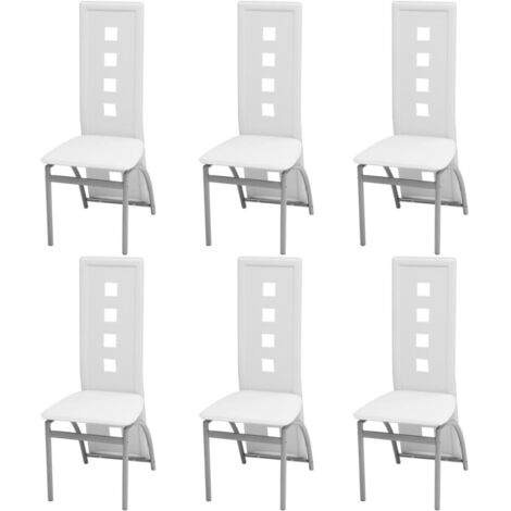 Lot de 6 Chaises à manger, Chaises à dîner, Chaises de cuisine blanc similicuir DESIGN IN (1/5)