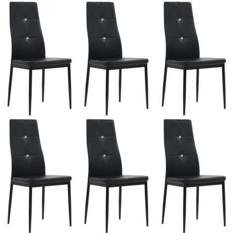 Lot de 6 Chaises à manger, Chaises à dîner, Chaises de cuisine noir similicuir DESIGN IN (1/5)