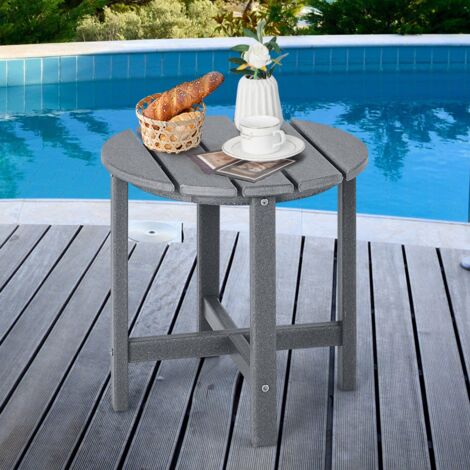 Table Basse de Jardin en HDPE Anti-UV Charge max.:100 KG Table d’Appoint Intérieur Extérieur Gris Maison Chic (1/5)