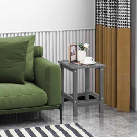 Table Basse de Jardin en HDPE L36 x P36 x H47 CM Anti-UV Charge max.:100 KG Table d’Appoint Intérieur Extérieur Gris Maison Chic (1/5)