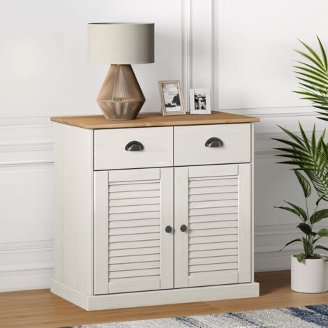 Buffet, Bahut, Meubles de rangement, Commodes avec tiroirs VIGO 78x40x75 cm blanc bois massif de pin WFE718225 DESIGN IN (1/5)