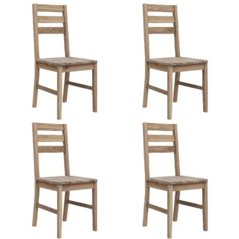 Lot de 4 Chaises Chaises de salle à manger Chaise de cuisine Bois d'acacia massif 36349 (1/5)