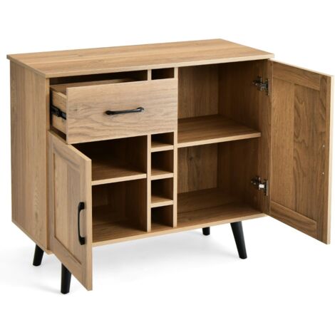 VASAGLE Meuble de Rangement, Buffet, Placard, Armoire, 3 étagères et 1