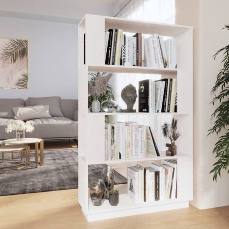Bibliothèque, Meuble Étagère, Séparateur de pièce Blanc 80x25x132 cm Pin massif WFE633430 DESIGN IN (1/5)