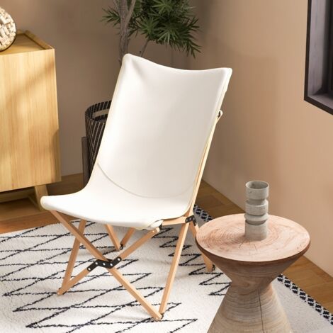 Lot de 2 Chaises Pliante de Jardin Extérieur Chaise Camping Portable Bambou avec Sac de Transport Chaise Charge 150 KG Beige Maison Chic (1/5)