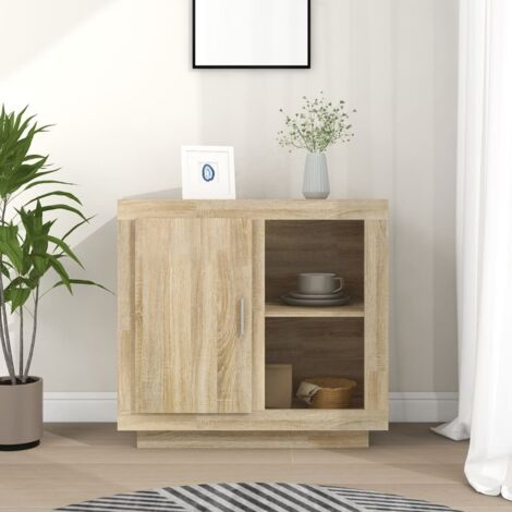 Buffet Bahut Meuble de rangement Commode Chêne sonoma 80x40x75 cm 14017 (1/5)