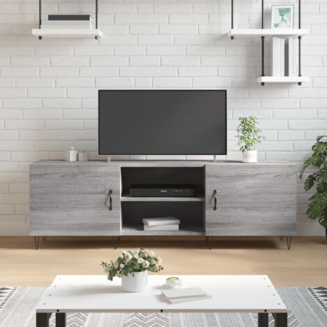 Meuble TV, Banc TV, Armoire de rangement sonoma gris 150x30x50 cm bois d'ingénierie FR711405 DESIGN IN (1/5)