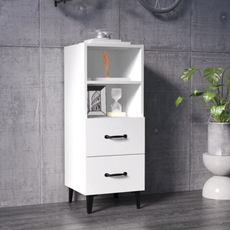 Buffet，Meuble de Rangement，Bahut pour Salon, Salle à Manger, Cuisine Blanc 34,5x34x90 cm Bois d'ingénierie CFW329699 (1/5)