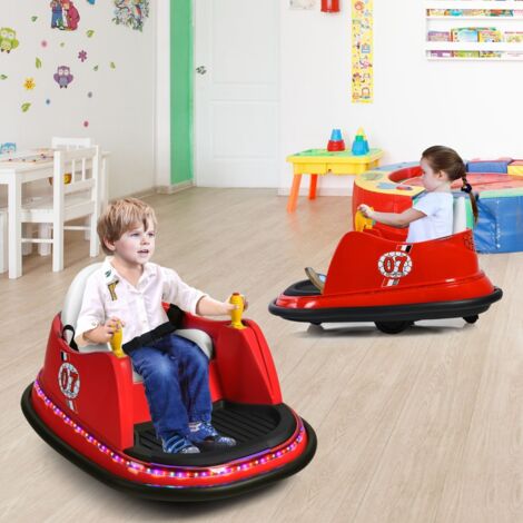 Voiture Auto Tamponneuse Électrique 6V pour Enfants 2-5 Ans avec Télécommande Effet Sonore et Lumineux 57x75x42cm Rouge CW2085 Maison Chic (1/3)