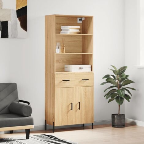Buffet,Bahut, Meuble de Rangement haut Chêne sonoma 69,5x34x180 cm Bois d'ingénierie CFW279687 (1/5)
