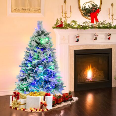 Sapin de Noël Artificiel, Arbre de Noël 136 cm 472 Branches 160 Lumières LED 8 Modes Éclairage Décoration Noël CW2897 Maison Chic (1/5)