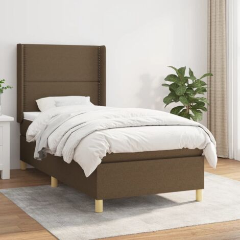 Lit simple - 90x190 cm, Sommier à lattes de lit avec matelas Marron foncé FR800041 DESIGN IN (1/5)