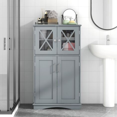 Armoire Autoportante Portes Étagères Ajustables 60x30x108 cm Gris CWXT9321 DESIGN IN (1/3)