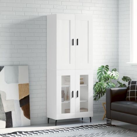 Buffet haut, Enfilade, Armoire de cuisine Blanc 69,5x34x180 cm Bois d'ingénierie WFE591595 DESIGN IN (1/5)