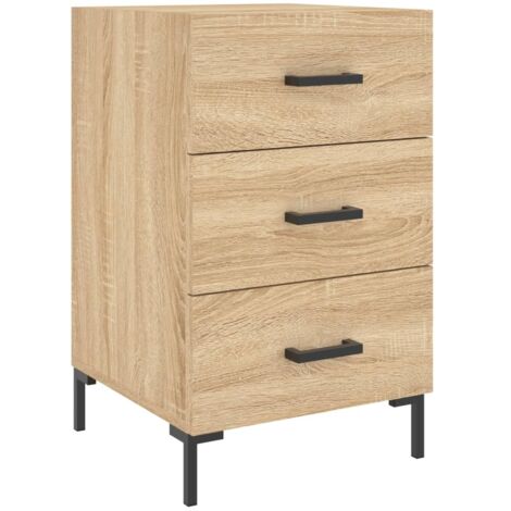 Table De Chevet Chêne Fumé 40x40x66 Cm – Bois D'ingénierie – Brun – NEUVE