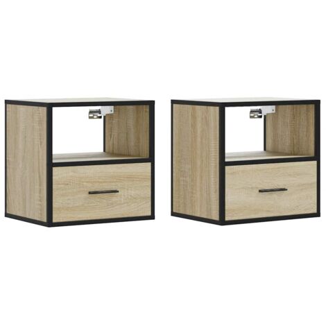Table de chevet Table de nuit Commode de chevet Lot de 2 Beatrice Blanc Vicco