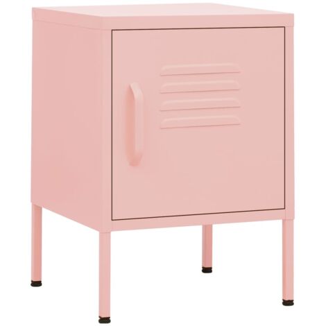 Table de chevet,Cabinet de chevet,Table de nuit Rose 35x35x51 cm Acier CFW131454 (1/5)