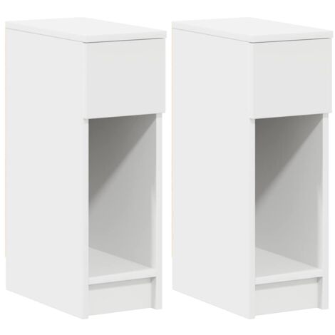Lot De 2 Tables De Chevet Beatrice - Vicco - Blanc Et Sonoma - 68x36x36 Cm - Neuf