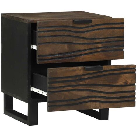 Lot de 2 Cabinet de chevet，Table de chevet，Table de nuit avec tiroir Noyer 40 x 33 x 46 cm CFW142321 (1/5)