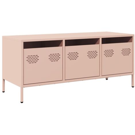 Meuble TV,Banc TV,Armoire TV rose 101,5x39x43,5 cm acier laminé à froid CFW586183 (1/5)