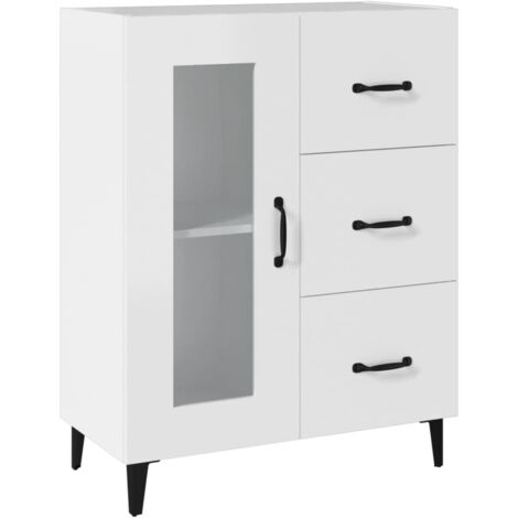 Buffet,Bahut,Meuble de Rangement blanc 69,5x34x90 cm bois d'ingénierie CFW43757 (1/5)