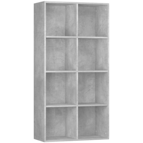 Bibliothèque/Buffet,Bahut,Meuble de Rangement Gris béton 66x30x130 cm Bois d’ingénierie CFW14622 (1/5)
