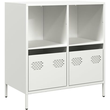 Buffet,Bahut,Meuble de Rangement blanc 68x39x73,5 cm acier laminé à froid CFW96993 (1/5)