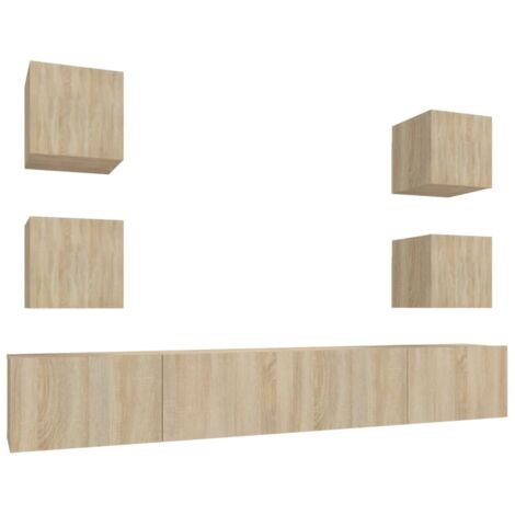 Ensemble de meubles TV 6 pcs，Banc TV，Armoire TV Chêne sonoma Bois d'ingénierie CFW884705