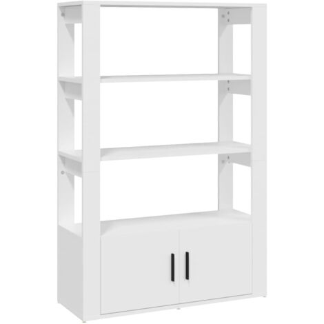 Buffet,Bahut,Meuble de Rangement Blanc 80x30x119,5 cm Bois d'ingénierie CFW21948 (1/5)