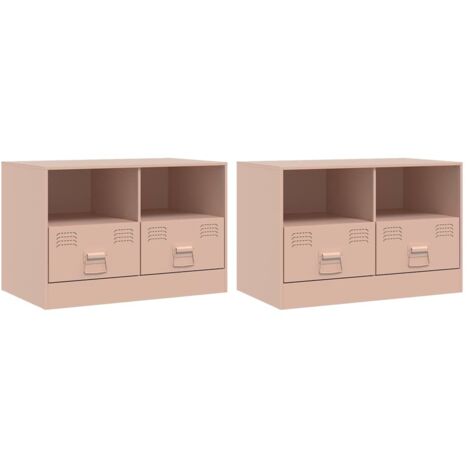 Meubles TV 2 pcs,Banc TV,Armoire TV rose 67x39x44 cm acier CFW526899 (1/5)