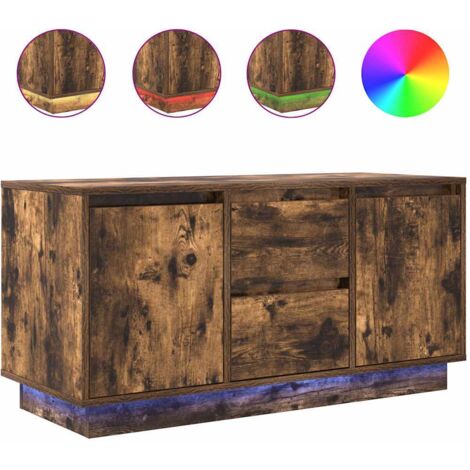 VidaXL Meuble TV Avec Éclairages LED Chêne Artisanal 100x41x50 Cm - Support TV, Meuble Multimédia Avec Rangement