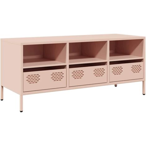 Meuble TV,Banc TV,Armoire TV rose 101,5x39x43,5 cm acier laminé à froid CFW154670 (1/5)