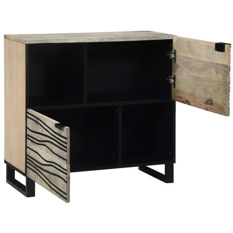 Buffet,Bahut,Meuble de Rangement Blanc 80 x 33 x 75 cm bois de manguier massif CFW55842 (1/5)
