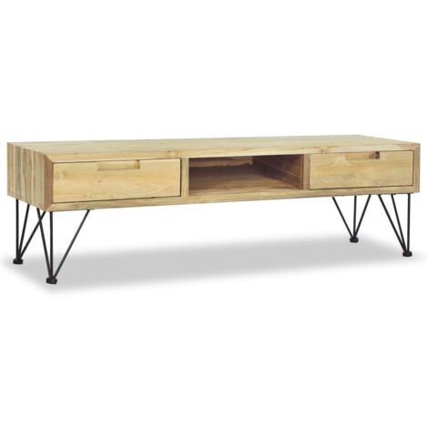 Meuble TV,Banc TV,Armoire TV 120x35x35 cm Teck massif CFW762586 (1/5)