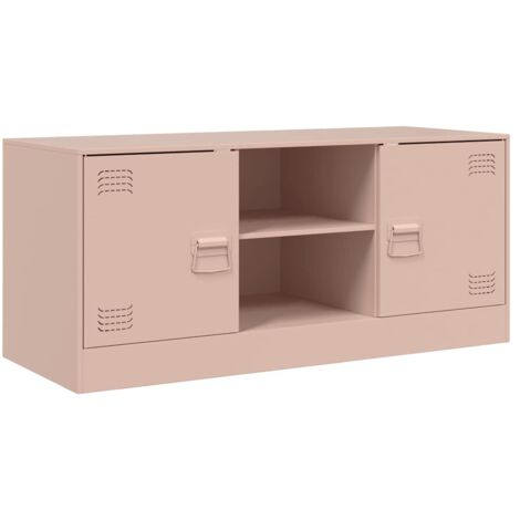 Meuble TV,Banc TV,Armoire TV rose 99x39x44 cm acier CFW627309 (1/5)