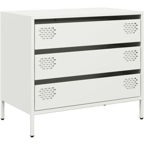 Buffet,Bahut,Meuble de Rangement blanc 68x39x58,5 cm acier laminé à froid CFW80452 (1/5)