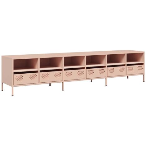 Meuble TV,Banc TV,Armoire TV rose 202x39x43,5 cm acier laminé à froid CFW853181 (1/5)
