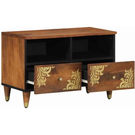 Meuble TV,Banc TV,Armoire TV avec étagère Marron Bois de manguier massif CFW181444 (1/5)