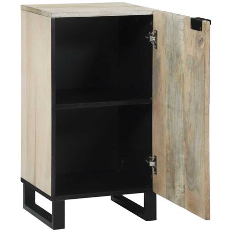 Buffet,Bahut,Meuble de Rangement Blanc 40 x 33 x 75 cm bois de manguier massif CFW90706 (1/5)