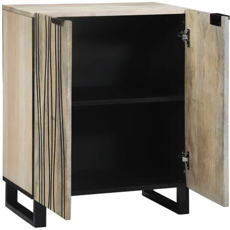 Buffet,Bahut,Meuble de Rangement Blanc 60 x 33.5 x 75 cm Bois de manguier massif CFW42459 (1/5)