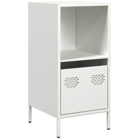 Buffet，Bahut，Meuble de Rangement blanc 35x39x73,5 cm acier laminé à froid CFW51206 (1/5)